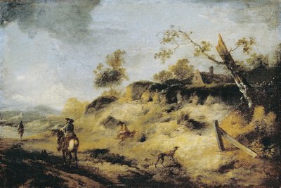 Sandbank with Travellers by Philips Wouwerman